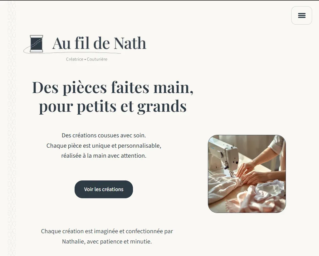 Au fil de Nath — accueil tablette