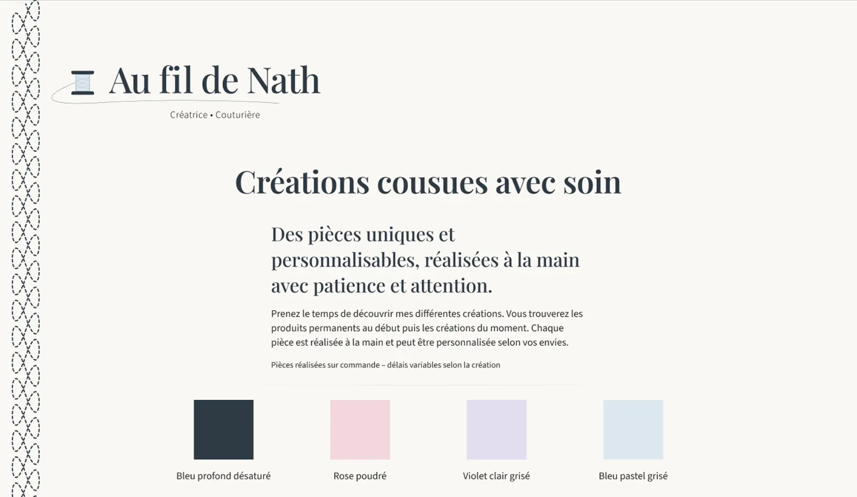 Direction artistique — palette, typographies, ambiance générale.