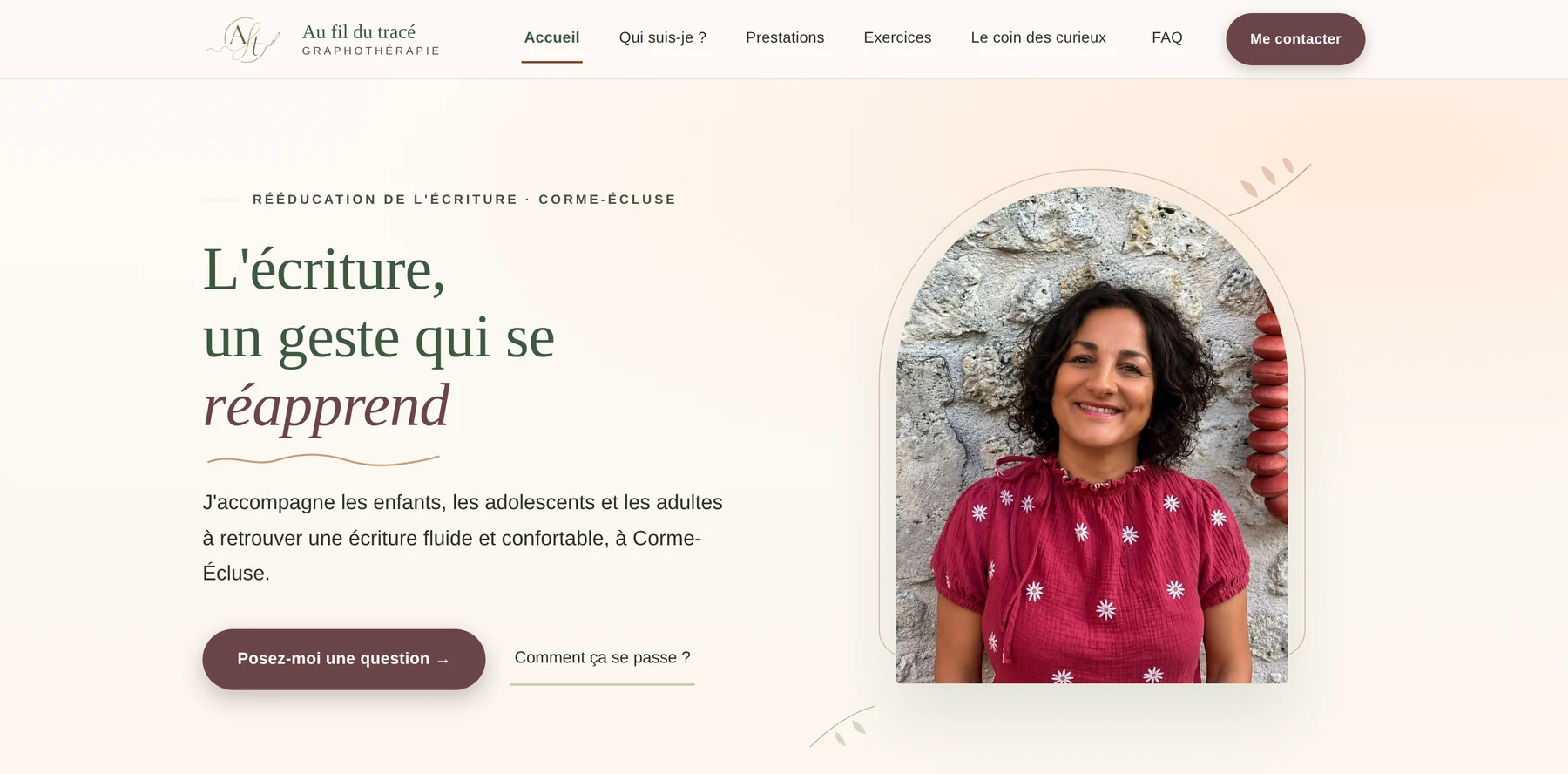 Au fil du Tracé — page d'accueil du site livré, en version desktop.